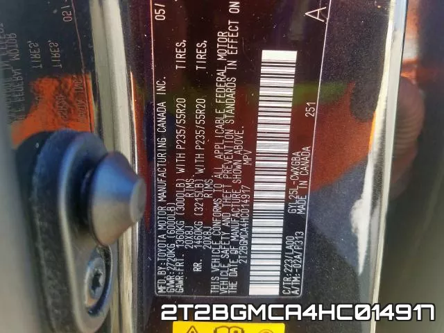 2T2BGMCA4HC014917 фото 2