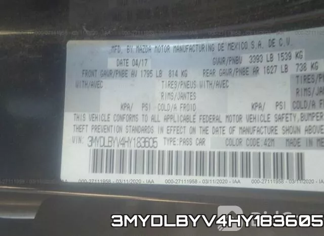 3MYDLBYV4HY183605 фото 10