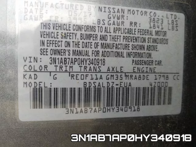 3N1AB7AP0HY340918 фото 2