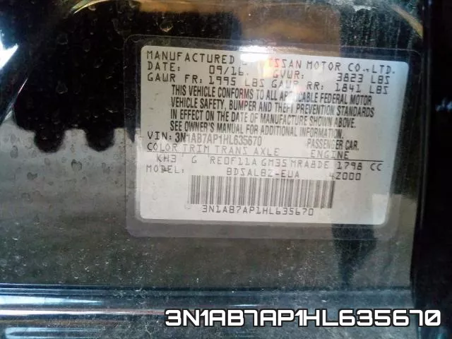 3N1AB7AP1HL635670 фото 2