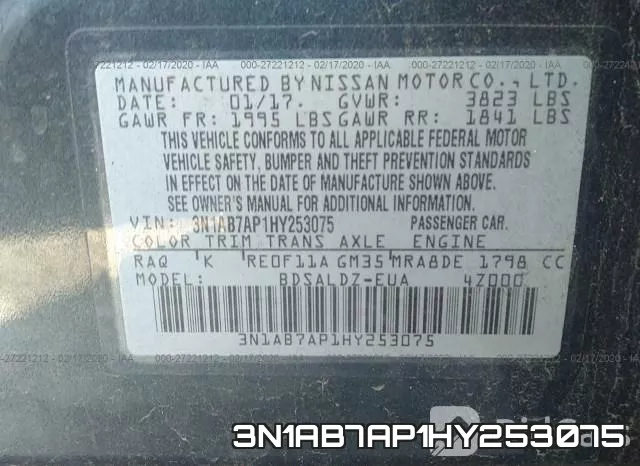 3N1AB7AP1HY253075 фото 10