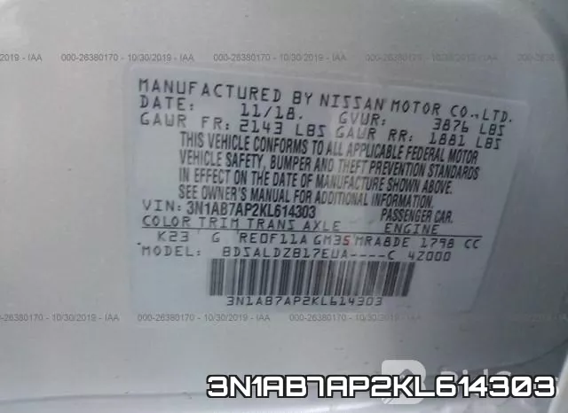 3N1AB7AP2KL614303 фото 10