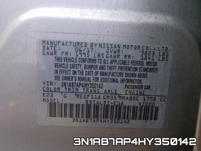 3N1AB7AP4HY350142 фото 2