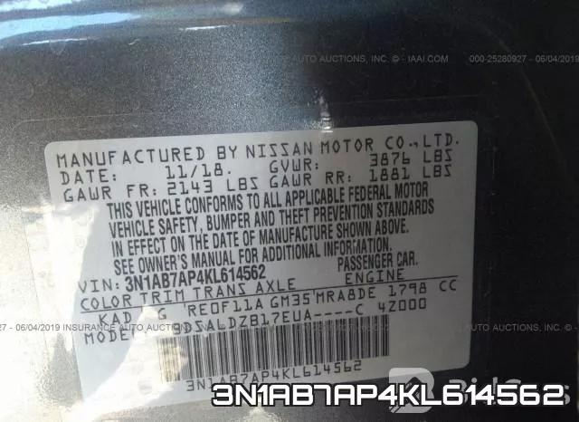 3N1AB7AP4KL614562 фото 10