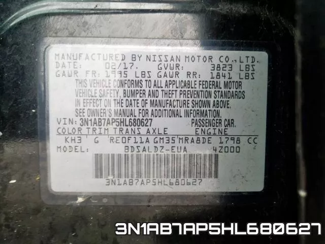 3N1AB7AP5HL680627 фото 2