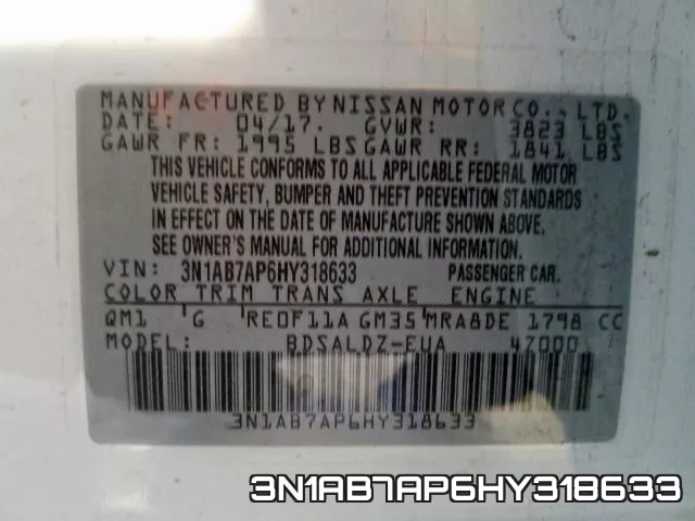 3N1AB7AP6HY318633 фото 2