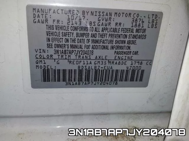 3N1AB7AP7JY204078 фото 2