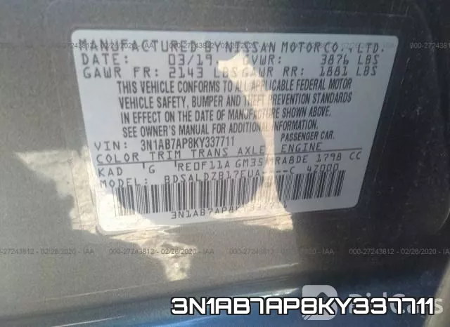 3N1AB7AP8KY337711 фото 10