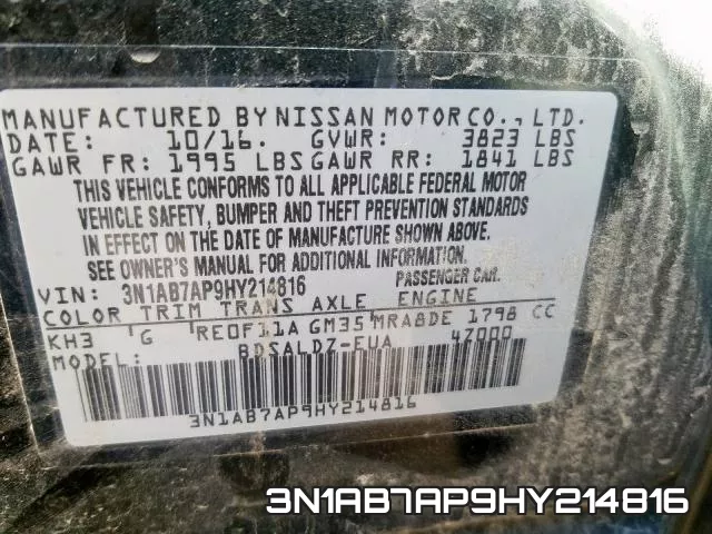 3N1AB7AP9HY214816 фото 2