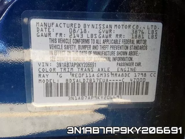 3N1AB7AP9KY206691 фото 2