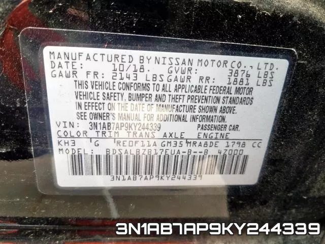 3N1AB7AP9KY244339 фото 2