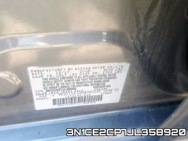 3N1CE2CP7JL358920 фото 2
