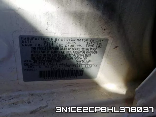 3N1CE2CP8HL378037 фото 2