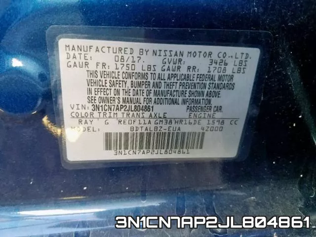 3N1CN7AP2JL804861 фото 2
