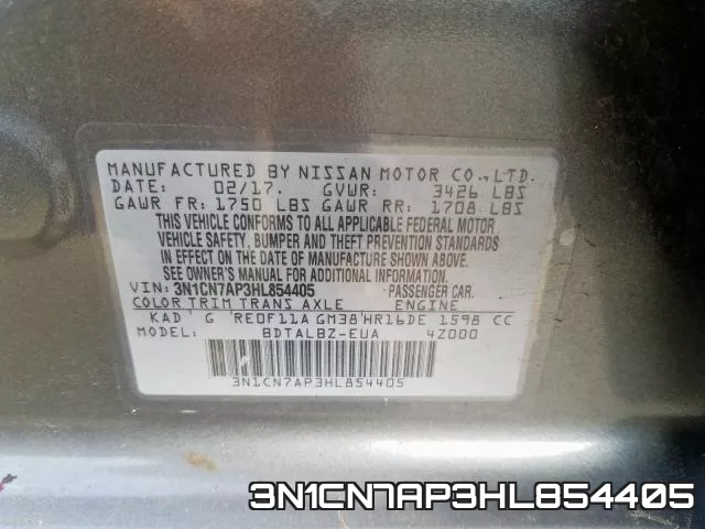 3N1CN7AP3HL854405 фото 2