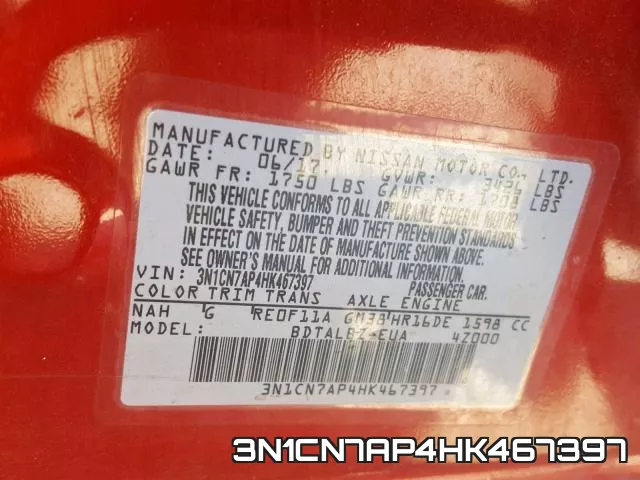 3N1CN7AP4HK467397 фото 2