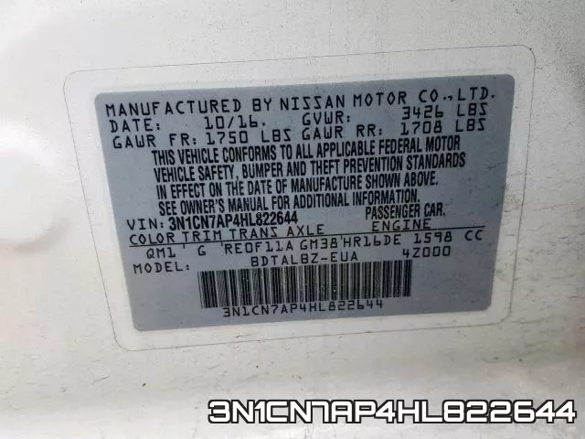 3N1CN7AP4HL822644 фото 2