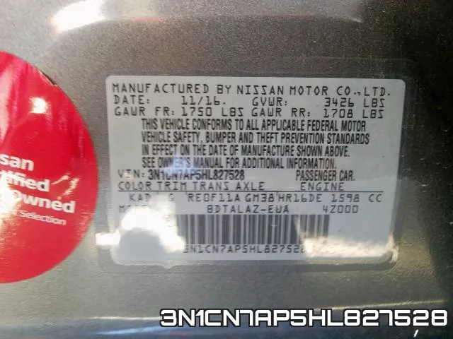 3N1CN7AP5HL827528 фото 2