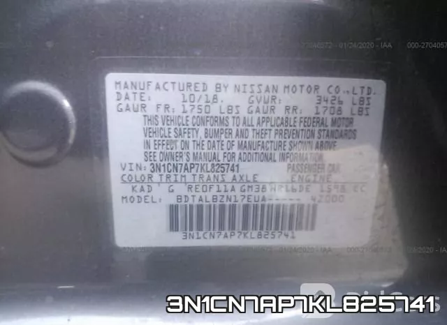 3N1CN7AP7KL825741 фото 10