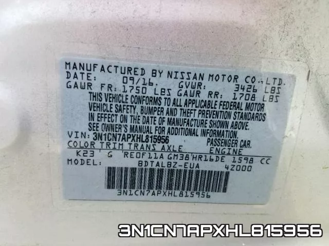 3N1CN7APXHL815956 фото 2