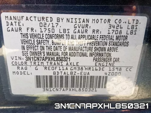 3N1CN7APXHL850321 фото 2