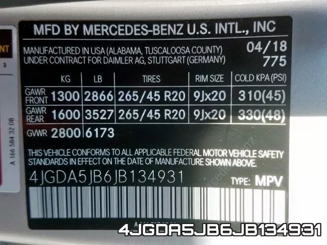 4JGDA5JB6JB134931 фото 2