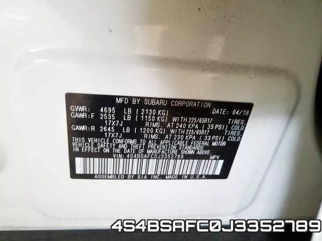 4S4BSAFC0J3352789 фото 2