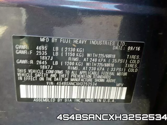 4S4BSANCXH3252534 фото 2