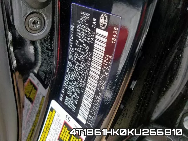4T1B61HK0KU266810 фото 2