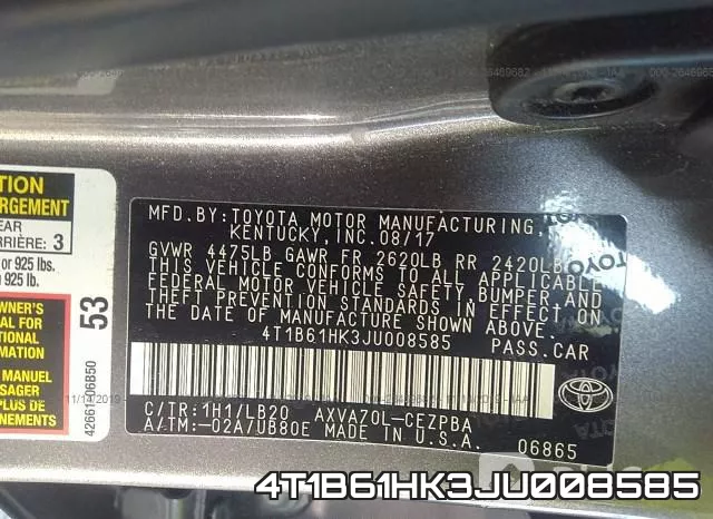 4T1B61HK3JU008585 фото 10