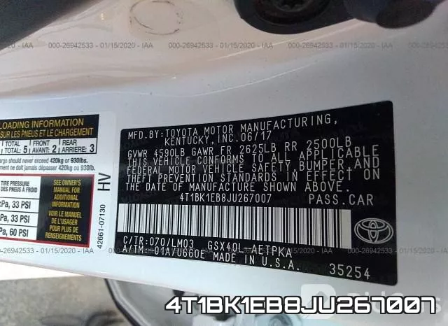 4T1BK1EB8JU267007 фото 10