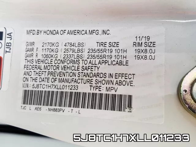 5J8TC1H7XLL011233 фото 2