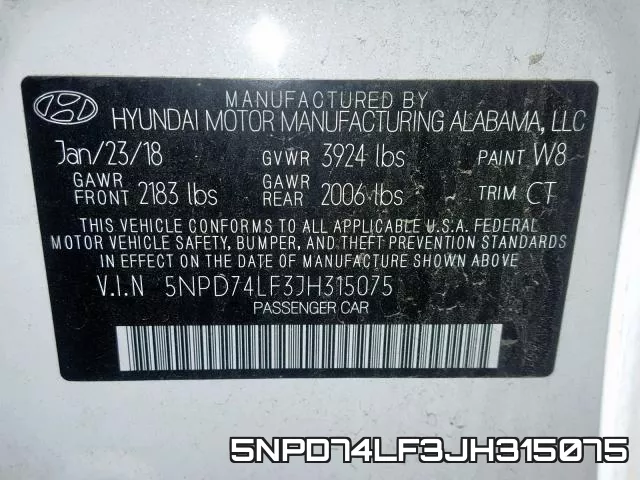 5NPD74LF3JH315075 фото 2