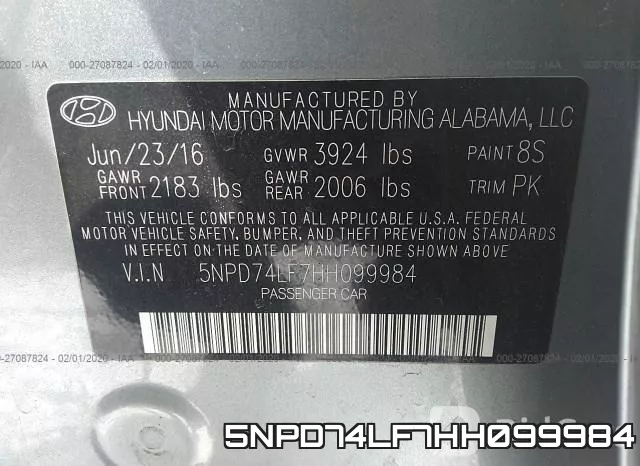 5NPD74LF7HH099984 фото 10