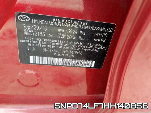 5NPD74LF7HH140856 фото 2