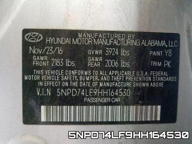 5NPD74LF9HH164530 фото 2