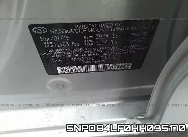 5NPD84LF0HH035170 фото 10