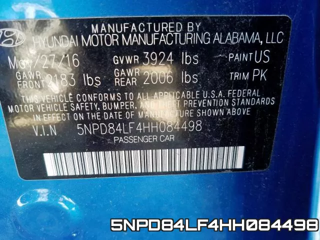 5NPD84LF4HH084498 фото 2