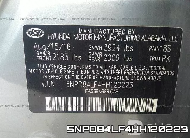 5NPD84LF4HH120223 фото 10