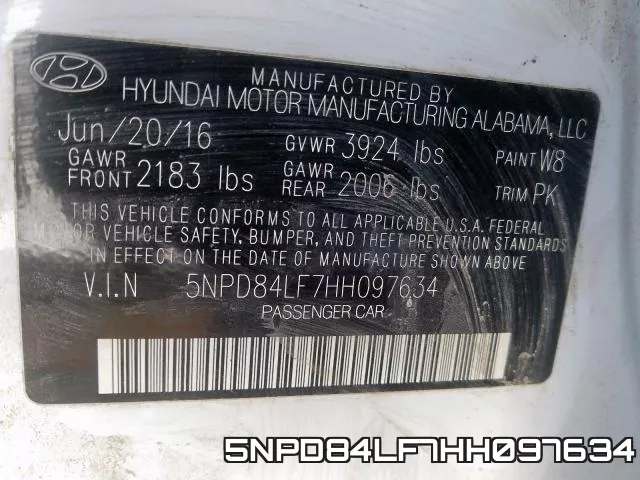 5NPD84LF7HH097634 фото 2