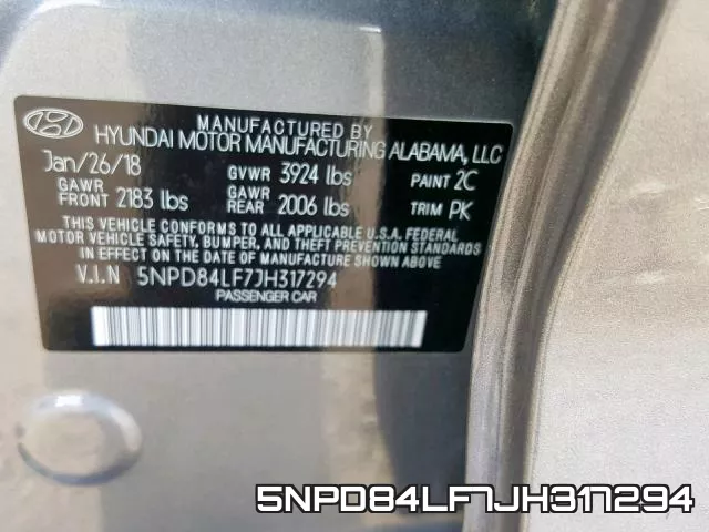 5NPD84LF7JH317294 фото 2