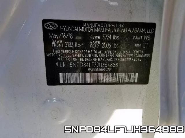 5NPD84LF7JH364888 фото 2