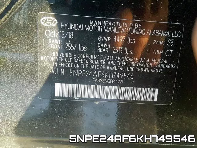 5NPE24AF6KH749546 фото 2