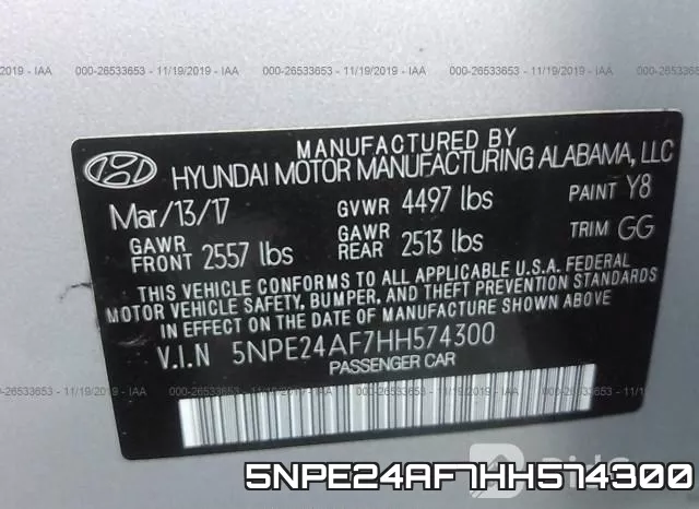 5NPE24AF7HH574300 фото 10