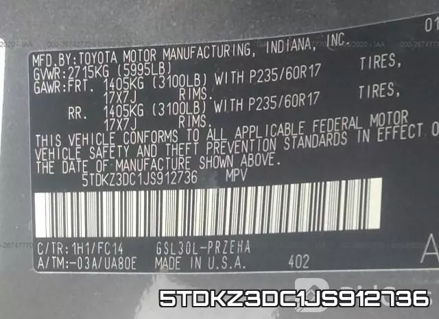 5TDKZ3DC1JS912736 фото 10