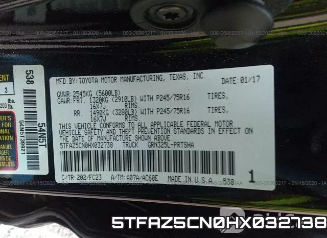 5TFAZ5CN0HX032738 фото 10