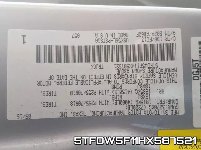 5TFDW5F11HX587521 фото 2