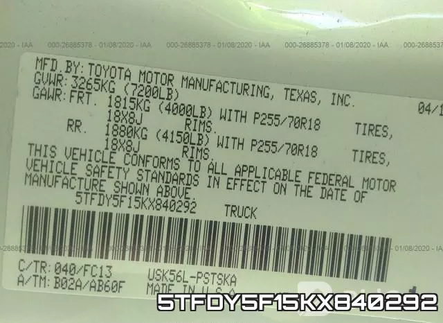 5TFDY5F15KX840292 фото 10
