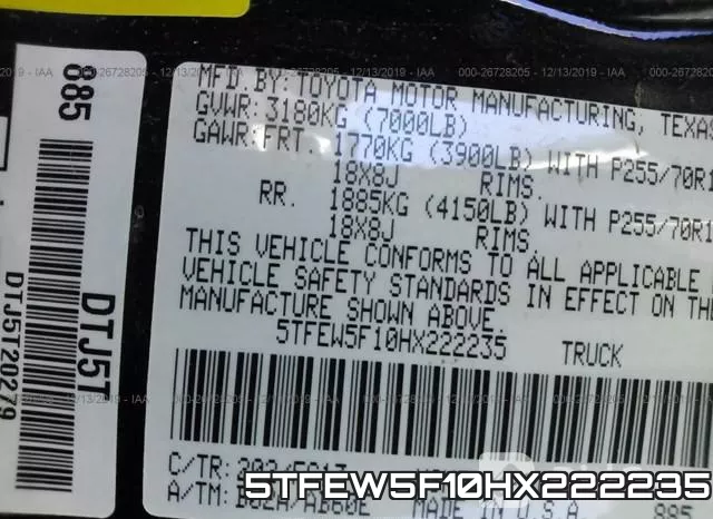 5TFEW5F10HX222235 фото 10