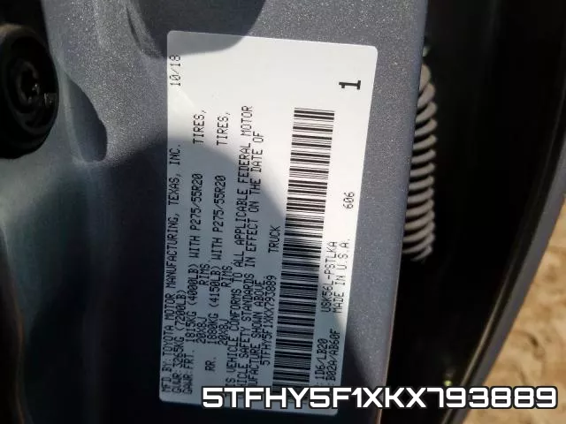5TFHY5F1XKX793889 фото 2